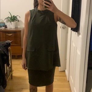 Lavish Alice khaki green backless dress